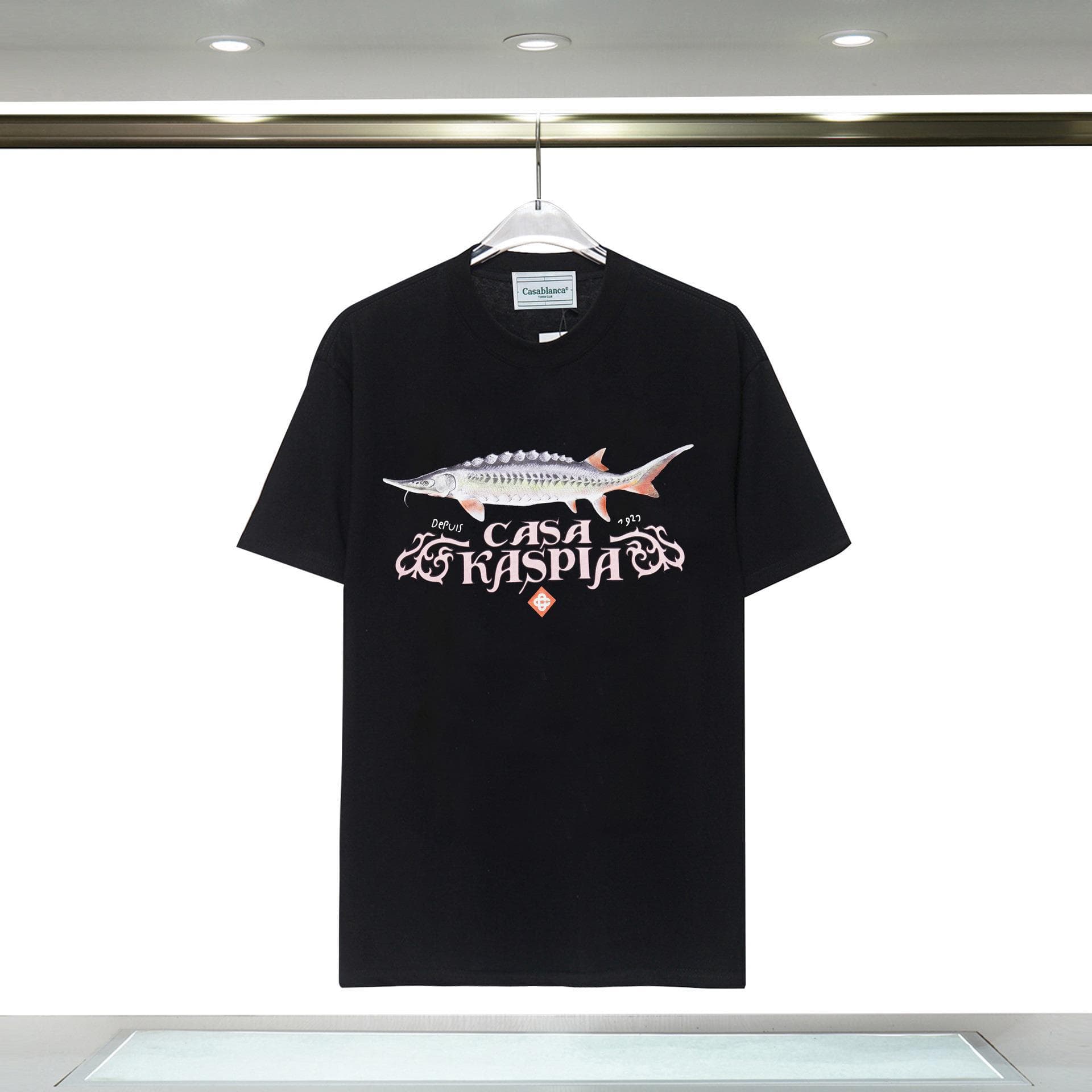 Vêtements pour hommes 24 nouveaux styles Illusion Gate Letter Printing T-shirt à manches courtes à col rond personnalisé