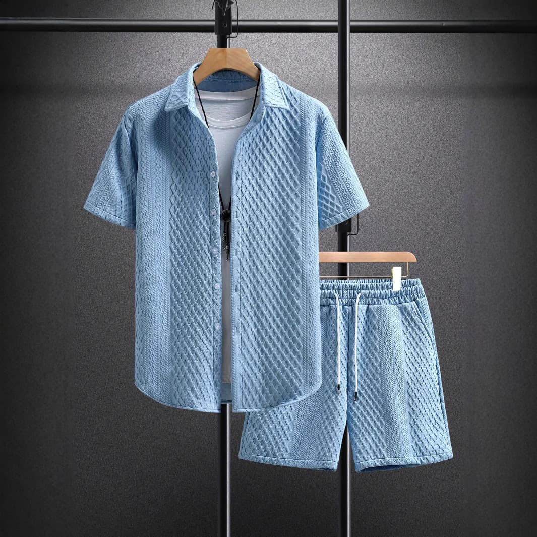 ​​Men's Casual Short Sleeve Outfit Set – Breathable Cotton T-Shirt & Slim Fit Joggers, Trendy Streetwear For Summer, Gym, And Daily Wear​​
