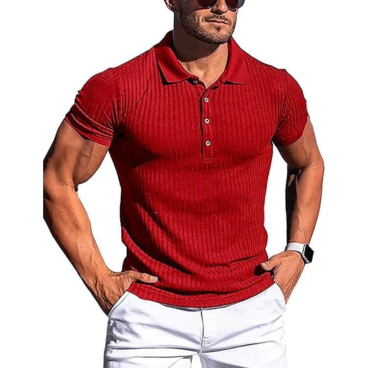 Men's Clothing Men's Running Sports Fitness Shirt High Elastic Vertical Stripe Slim Fit Long Sleeve Short Sleeve Summer Shirt