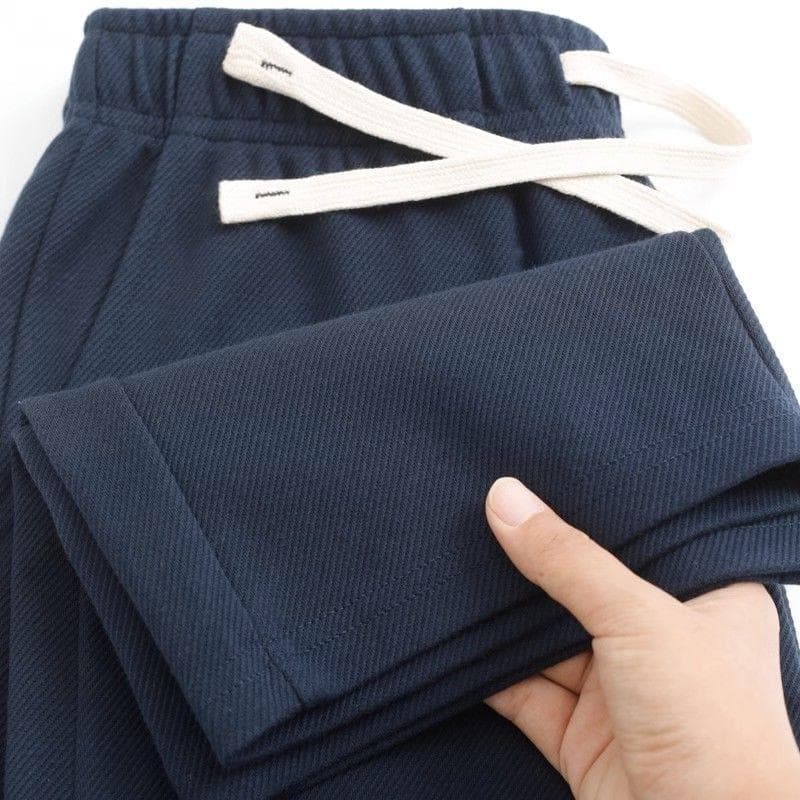 Men's Clothing Navy Blue Twill Cotton Sweatpants Men 300g Heavy Loose Straight Sports Casual Pants Men's Versatile New Spring And Autumn