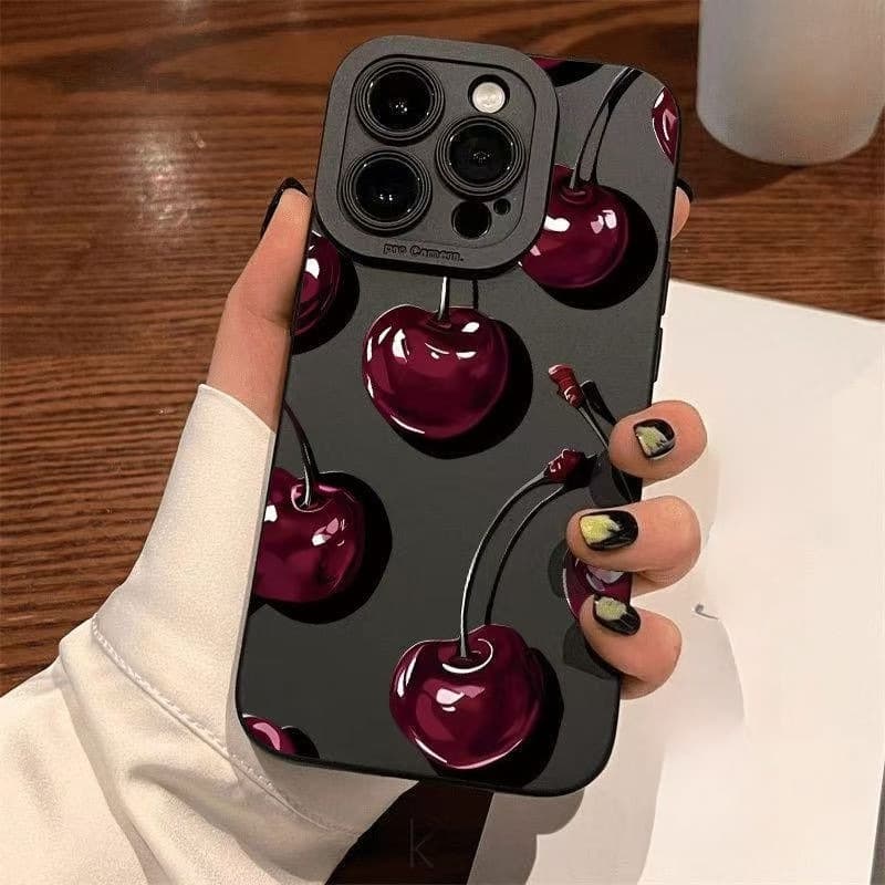 Protective Phone Case For IPhone 17 16 15 14 13 12 11 Pro Promax Plus Case For IPhone16/15 Air/14 Frosted 13/12 Cherry