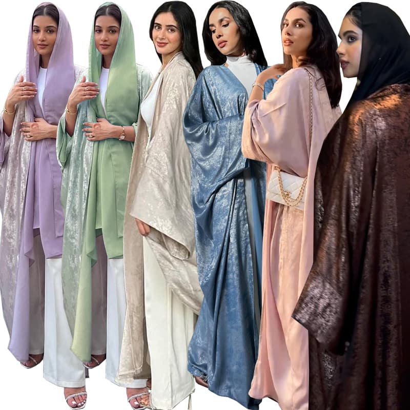 Women's Clothing Arab Dubai modern Muslim fashion gold stamped robe abaya outerwear cardigan robe