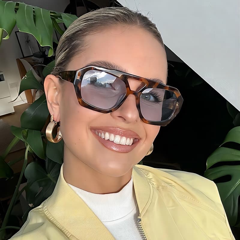 Women's Sunglasses Double Bridge Aviator Sunglasses, Trendy And Stylish Sunglasses With Sun Protection.