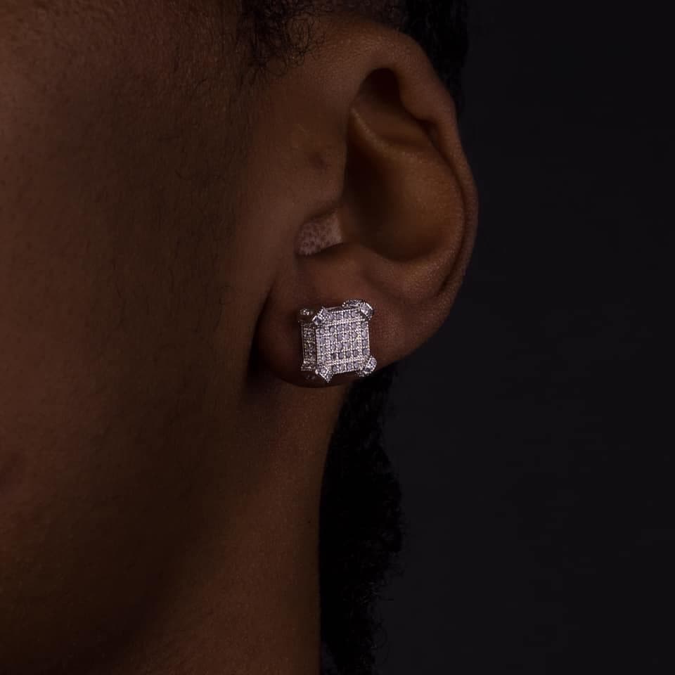 INS New Square Round Zircon Earring Ship Hop Simple Classic Popular Earrings