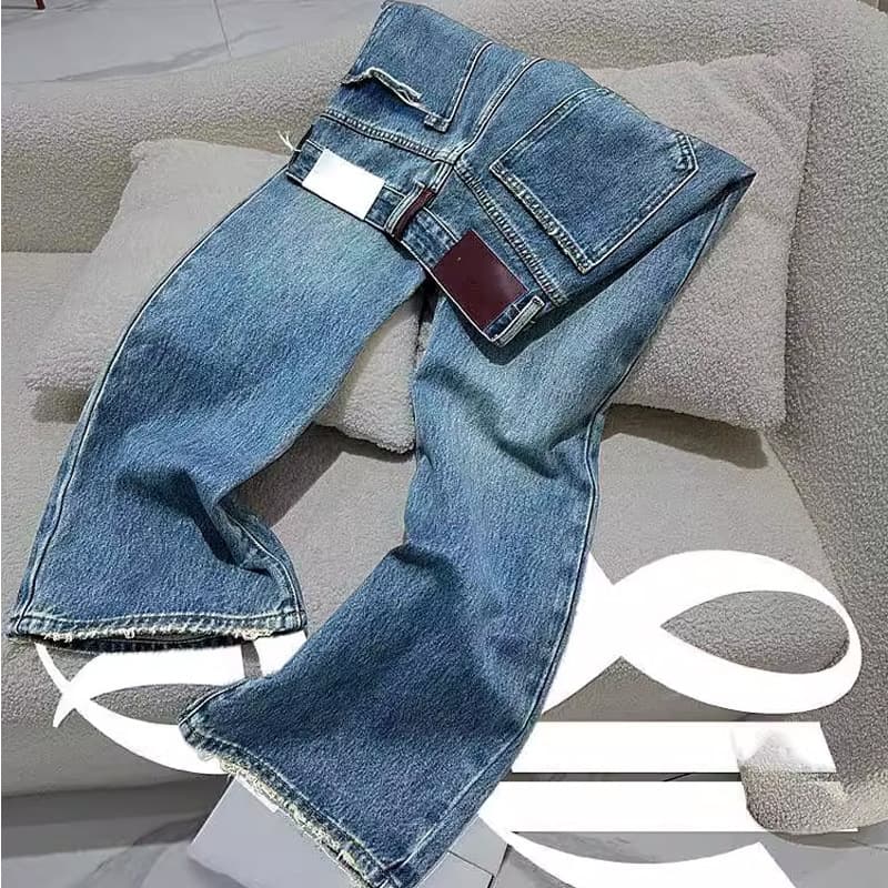 Women's Clothing High Waist Wide Leg Narrow Version Retro Straight Loose Floor Length Jeans For Women Summer