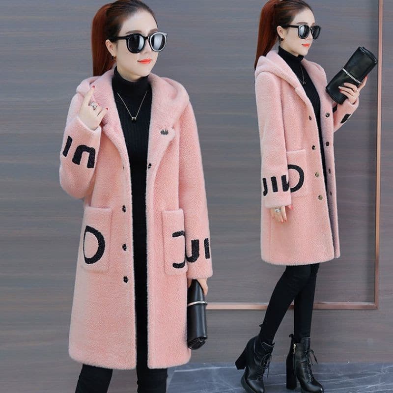 Manteau polaire à capuche tendance pour femme – Veste longue zippée avec poches, vêtement d'extérieur en polyester doux, style décontracté pour l'automne, l'hiver et le printemps