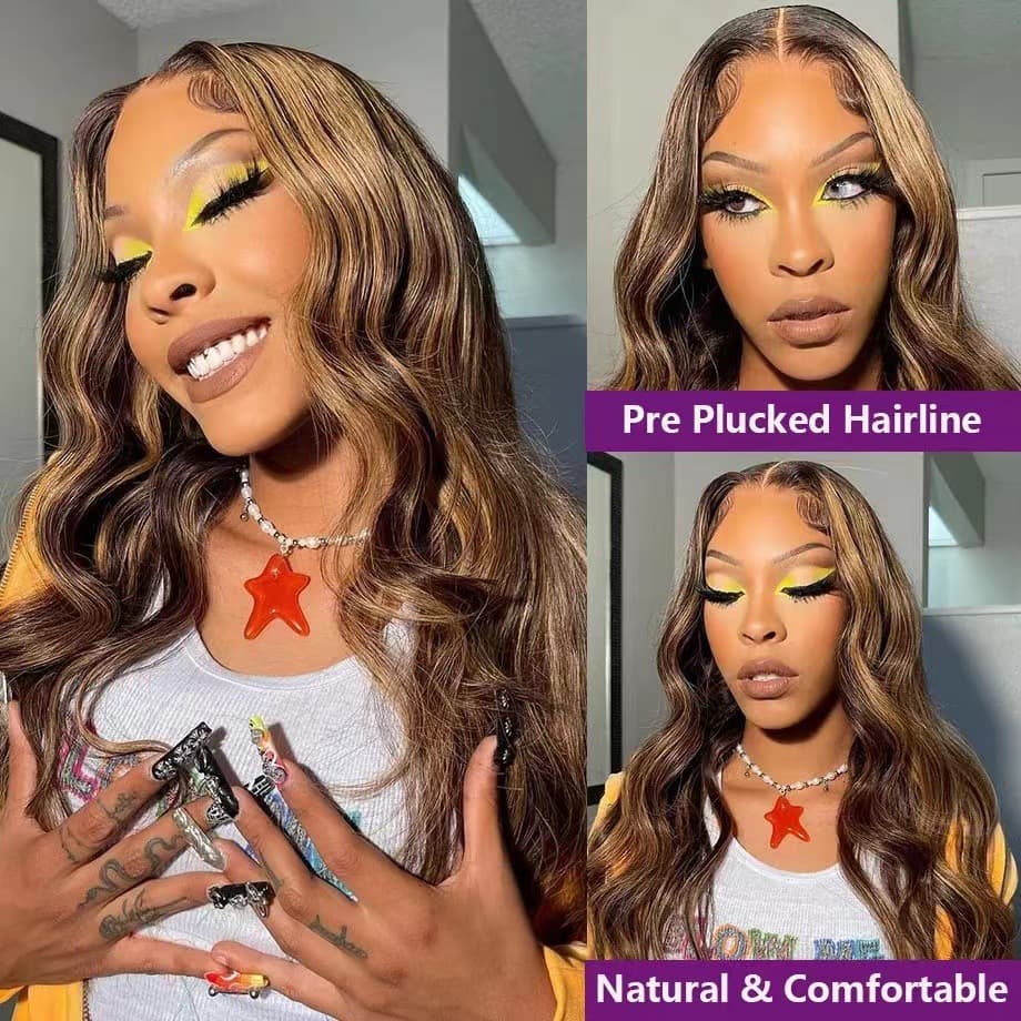 Perruque en dentelle de style africain, couleur piano, longue, bouclée et ondulée, extensions de cheveux synthétiques