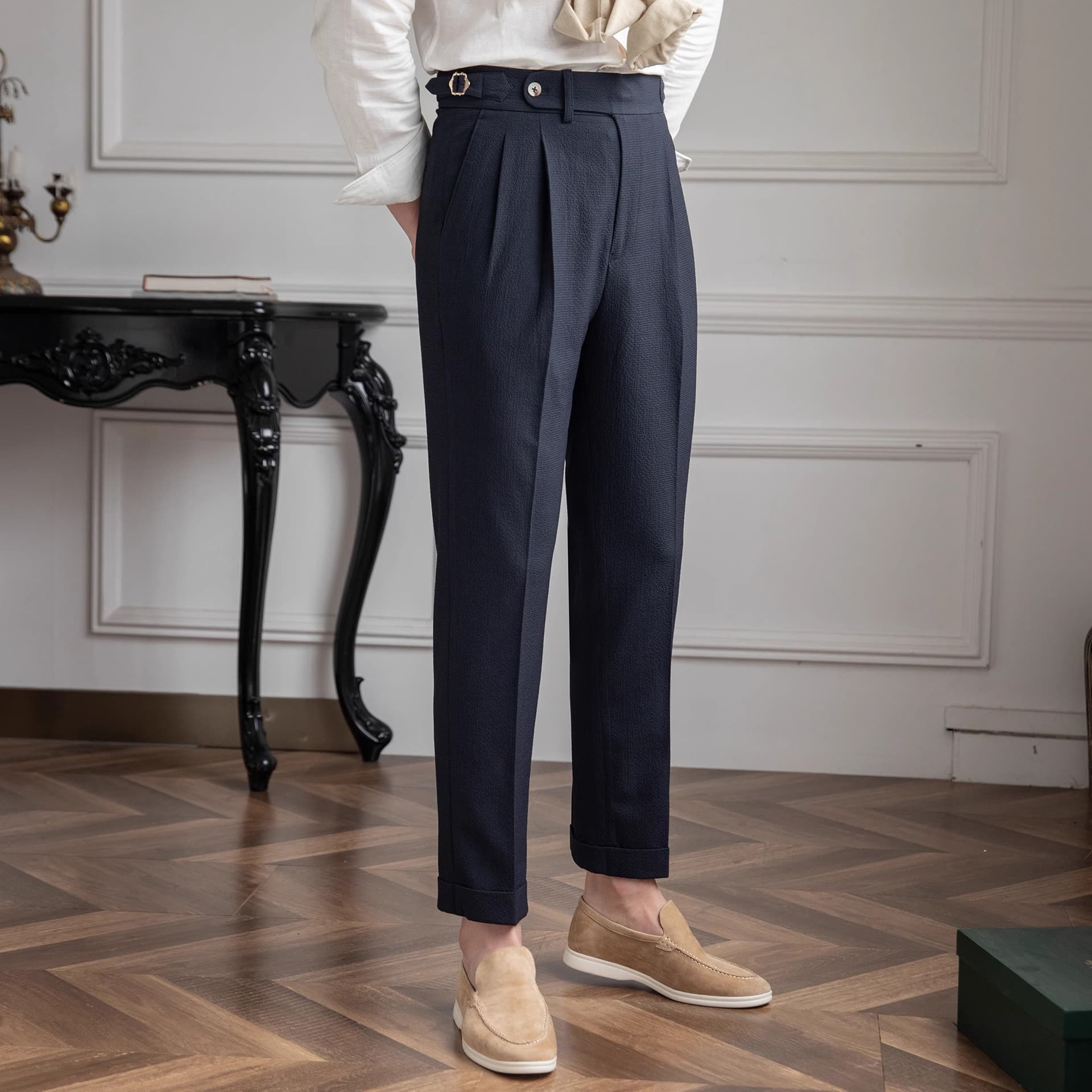 Men's Clothing New Commuting Retro Versatile Niche Trendy Trousers