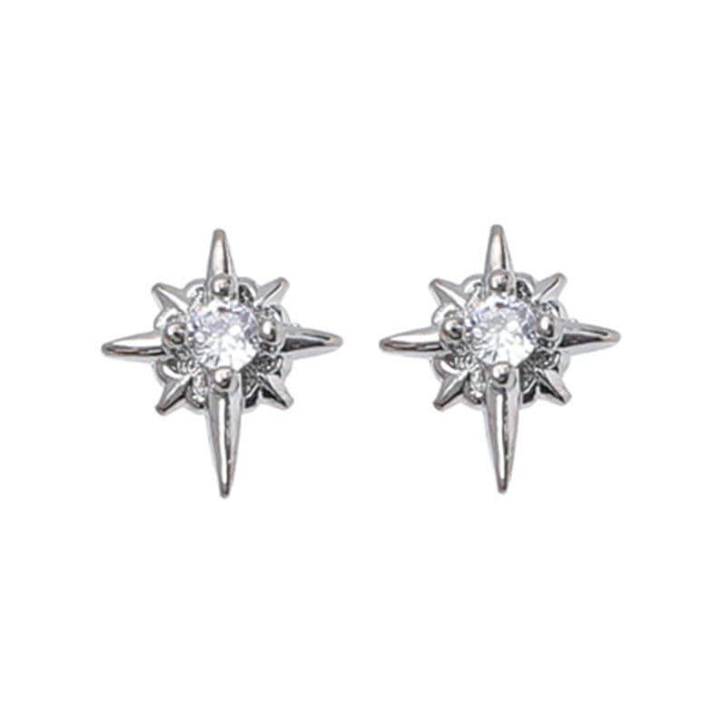 Star earrings trendy high street all match high end sense ins simple niche S925 silver earrings for men and women