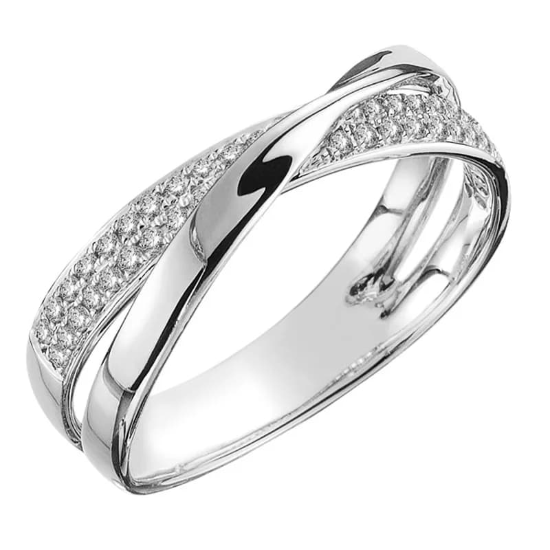 Hot sales Classic Female Ring sier color Plata Two Tone X Shape Cross For Women Infinite Dazzling Zircon Wedding Rings Anillos