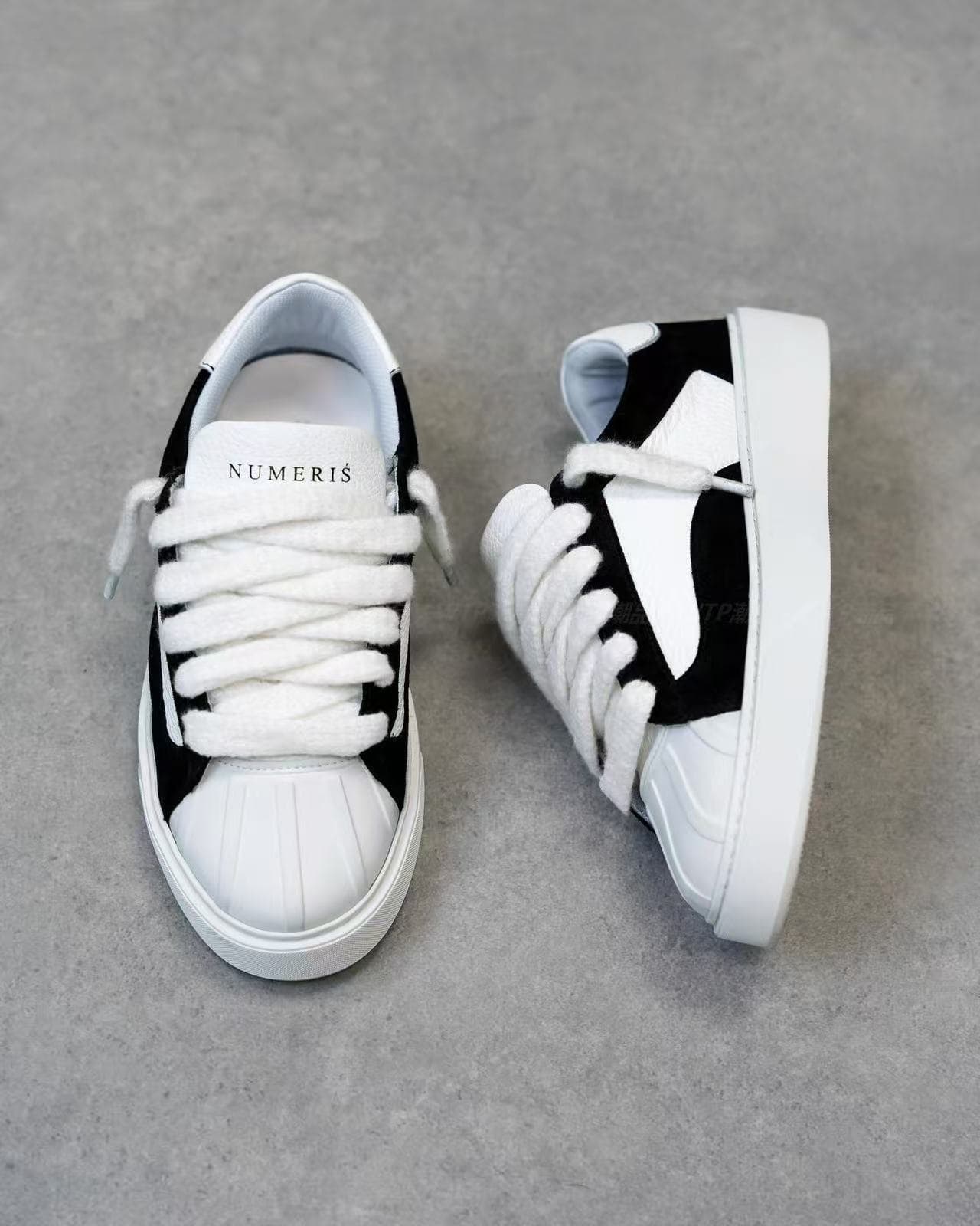 Chaussures Numeris, baskets décontractées pour hommes, plates, à bout rond, à lacets, baskets classiques et polyvalentes en cuir véritable.