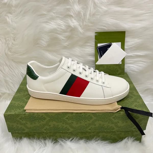 Baskets en cuir de qualité supérieure pour hommes et femmes, chaussures de course à rayures brodées Ace Bee