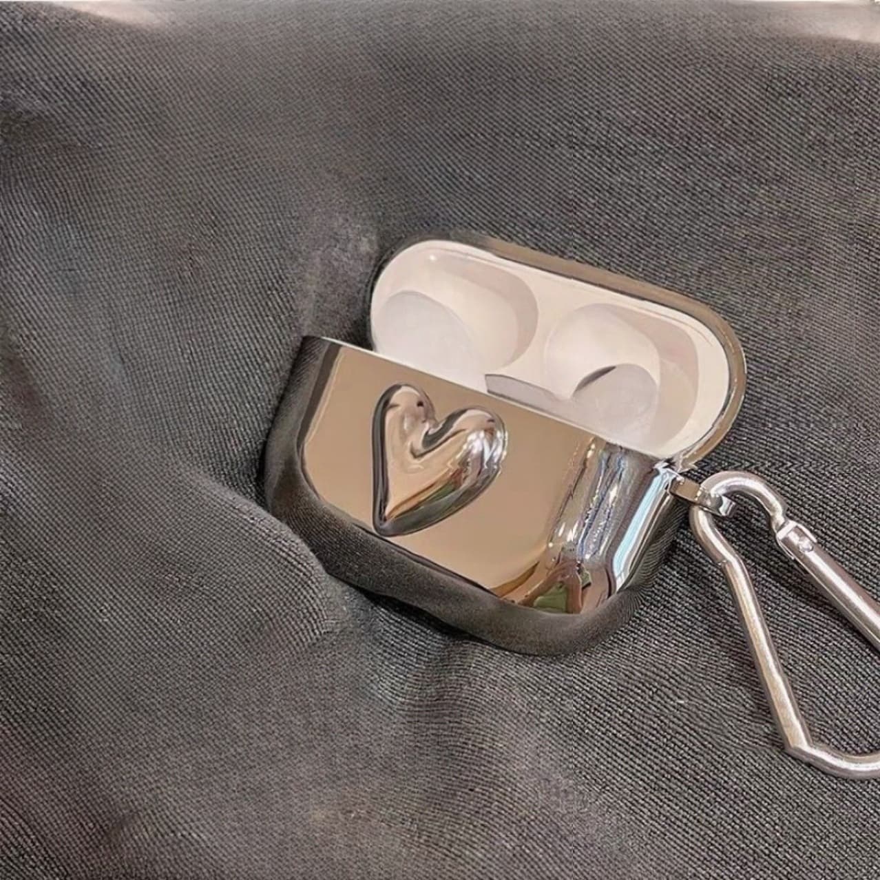 2026 New Electroplated Stereo Love Earphone Shell | Adapted To AirPods 1/2 Generation & Pro/3 Generation | Bluetooth Earphone Protective Cover