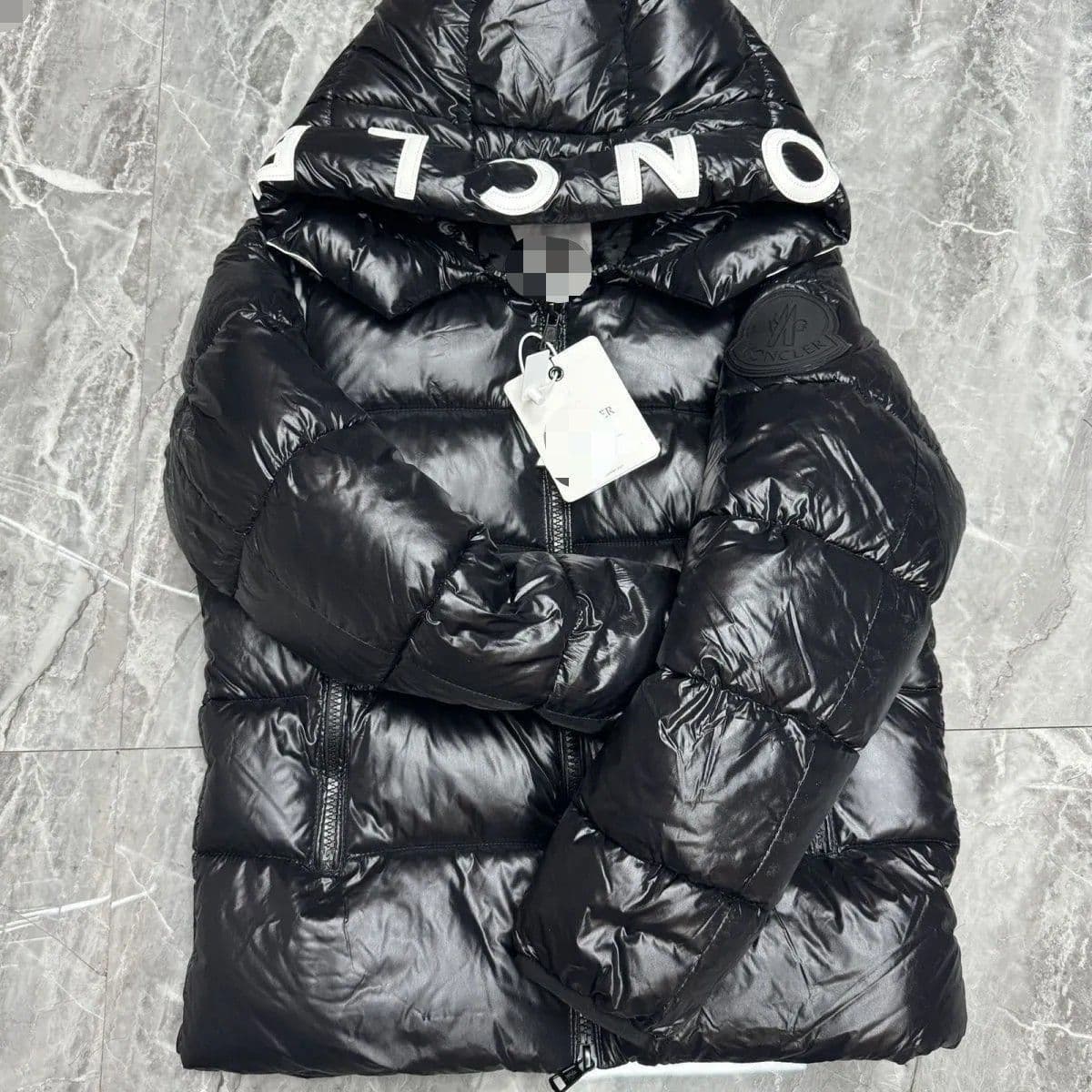 Veste d'hiver courte en coton coupe slim, chaude, style couple, artisanat lourd, manteau à capuche authentique avec lettres