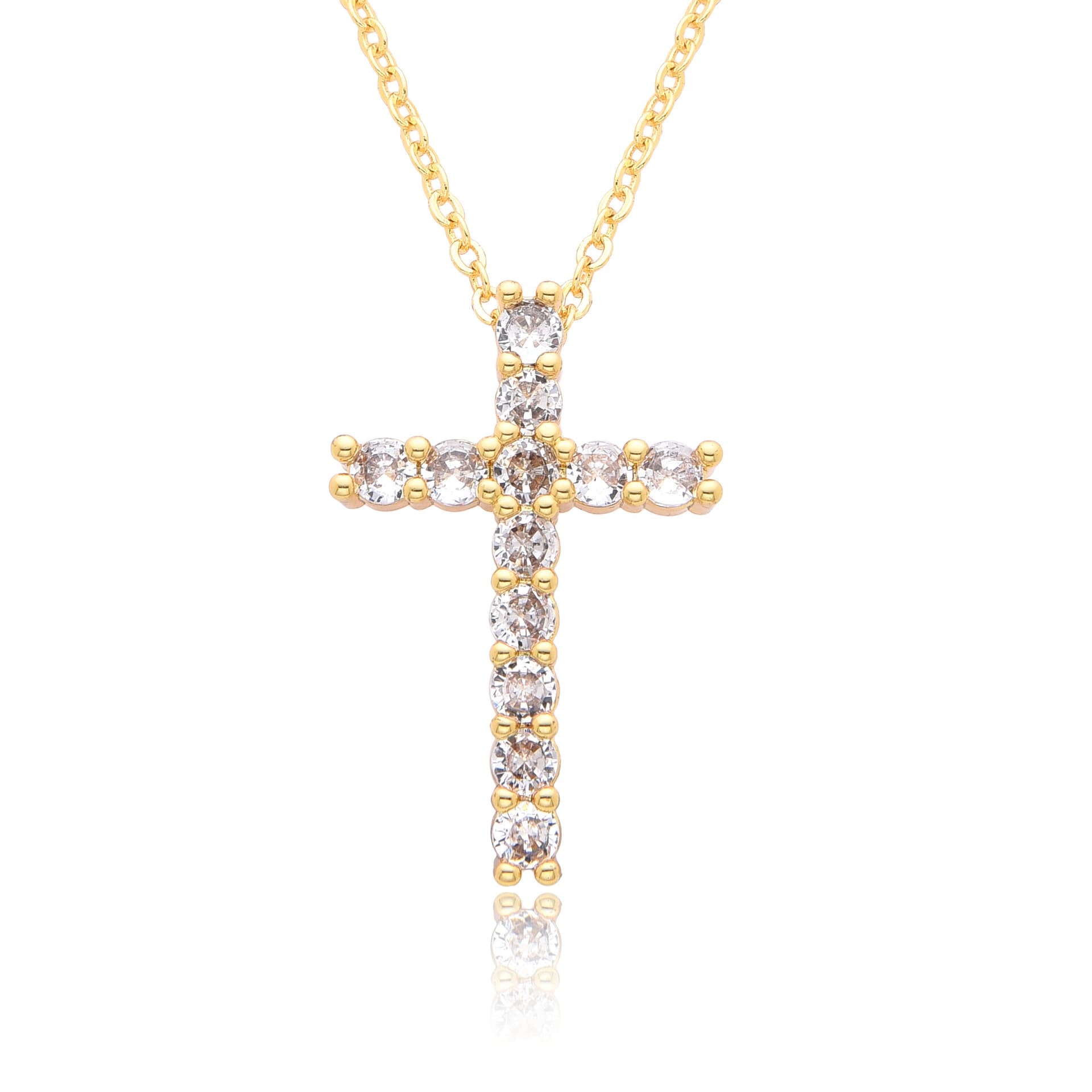 Fashion Cross Micro Inlaid Necklace Popular Women's Fashion Accessories Japanese And Korean Cross Pendant Gift Clavicle Chain