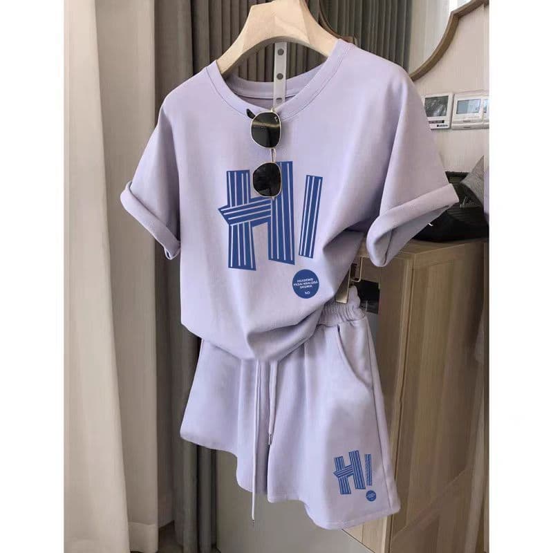 Women's Clothing Short Sleeved Shorts Two Piece Suit For Women Summer New Style Student Loose Foreign Style Age Reducing Fashion Casual Suit
