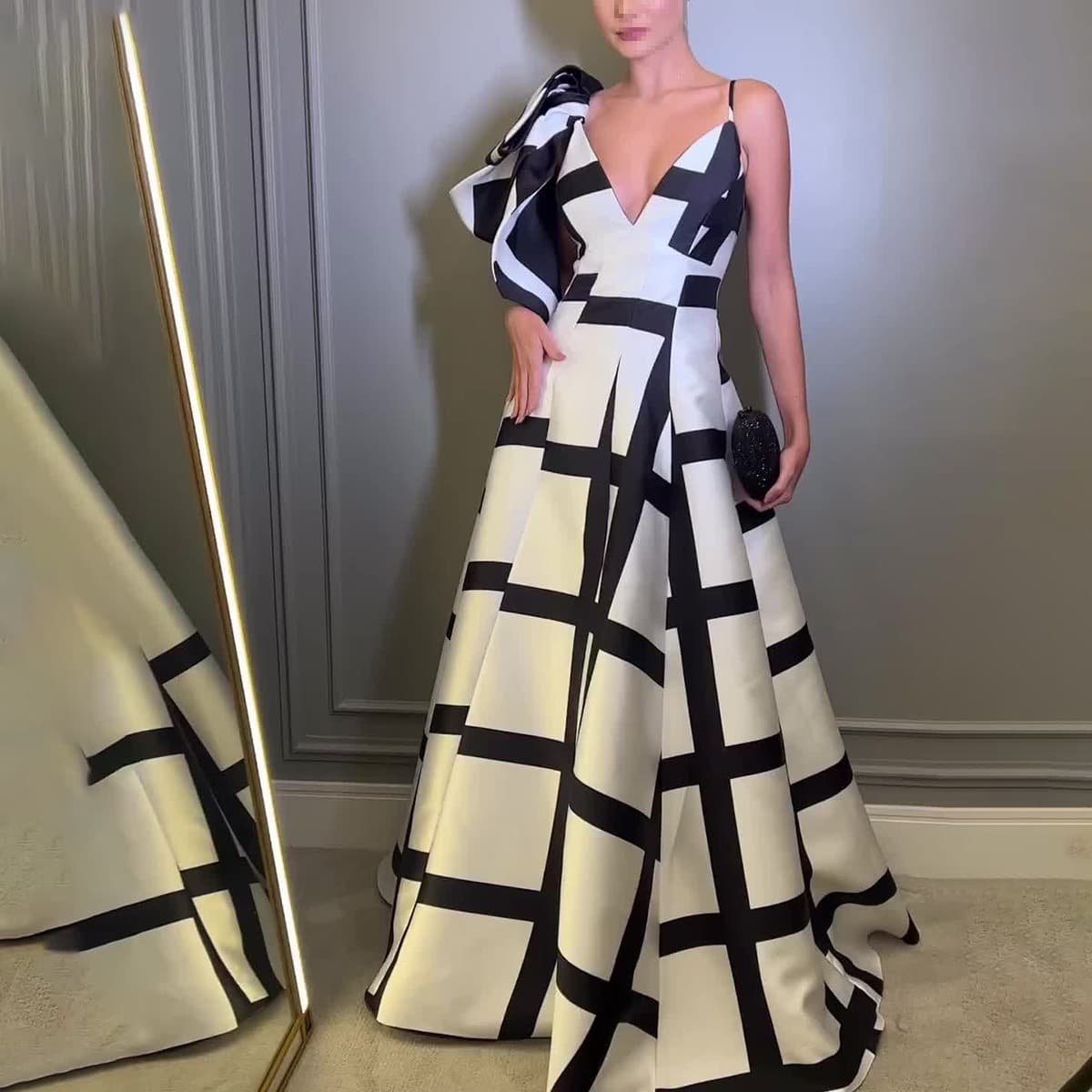 Women's printed slim sexy dress temperament dress