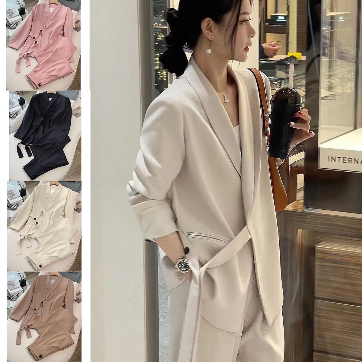 Women’s Clothing new lace two piece suit women's clothing loose lazy style spring and autumn royal sister slim