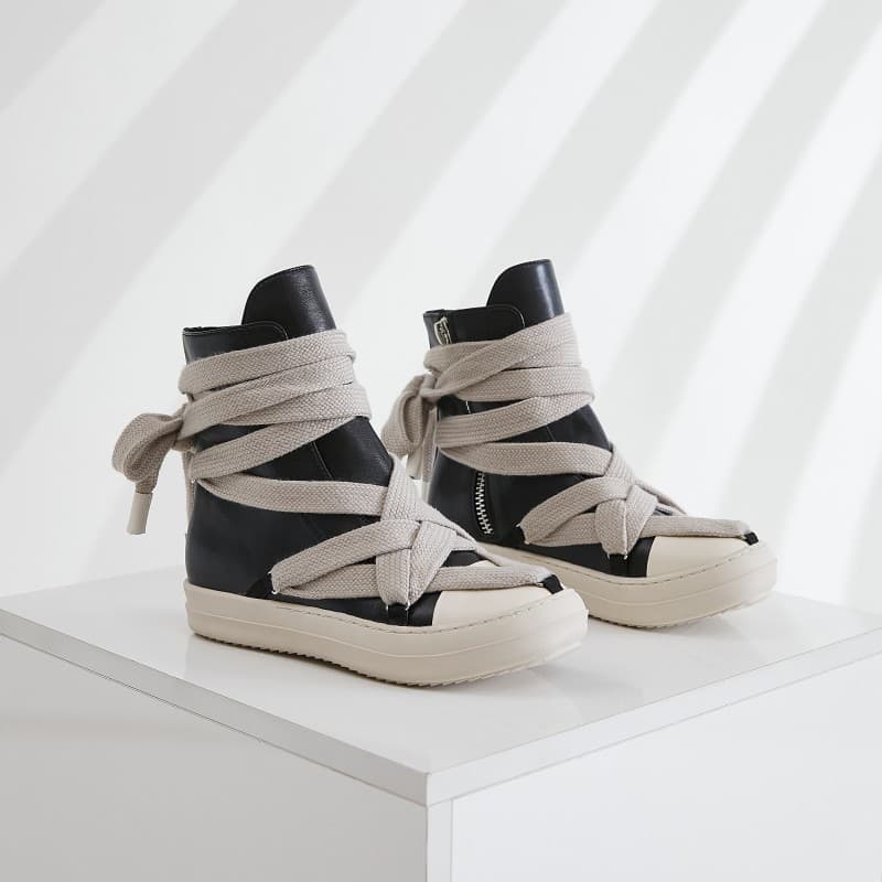 Men's Trendy Casual Shoes Hip Hop Street Dance Sneakers With Thick Laces Five-Pointed Star Design Couple Cool Shoes