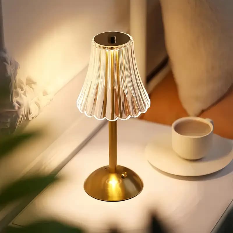 Nordic LED metal desk lamp, simple bedroom bedside, warm atmosphere, touch controlled night light