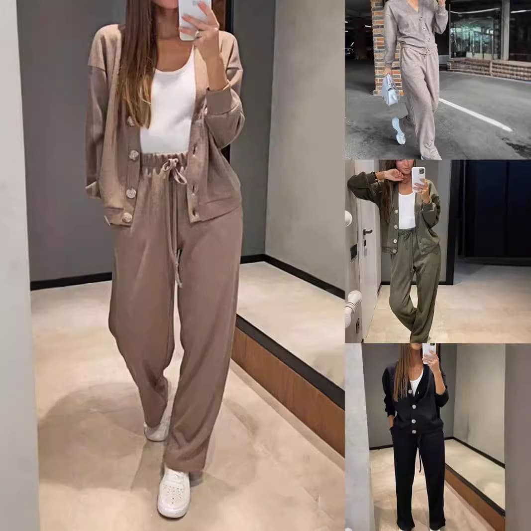 Autumn And Winter New European And American Hot Selling Casual Sports Suit Cardigan Top Women's Clothing