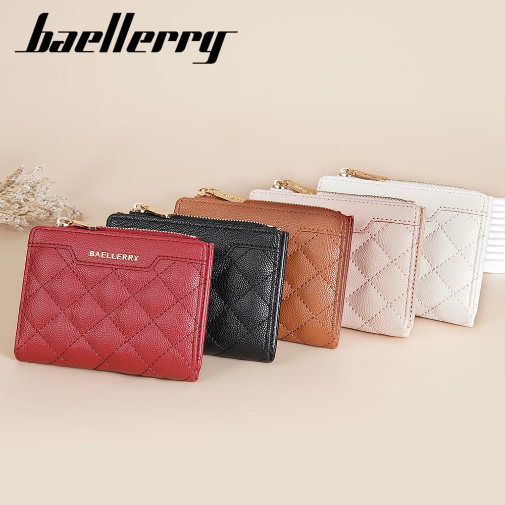 Women's Wallet, Warm-colored Short Snap Zipper Coin Purse, Card Holder, Wallet, High-end Fashion, Classic and Practical Wallet.Baellerry