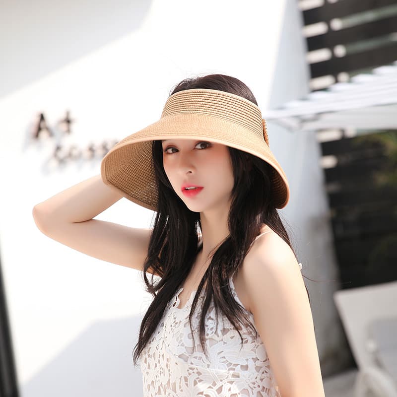 New Arrivals LaMaxPa New Women Summer Visors Foldable Sun Wide Large Brim Hats Straw Hat chapeau femme Beach UV Protection Cap