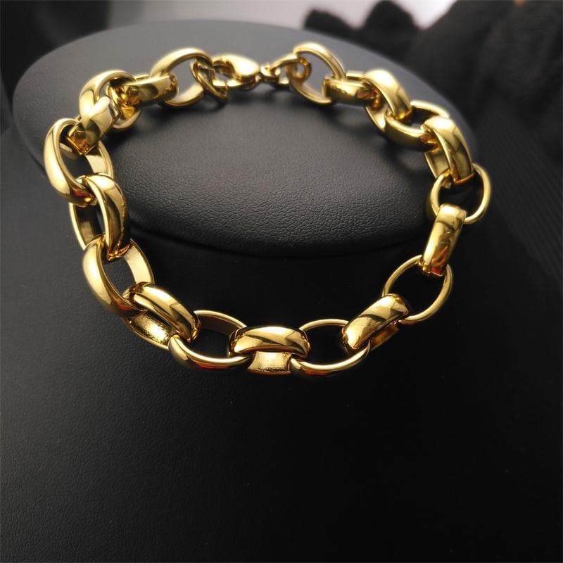 Link Bracelet Circles Chain Bangle Designer Inspired Bracelets for Men and Women10mm Band Width