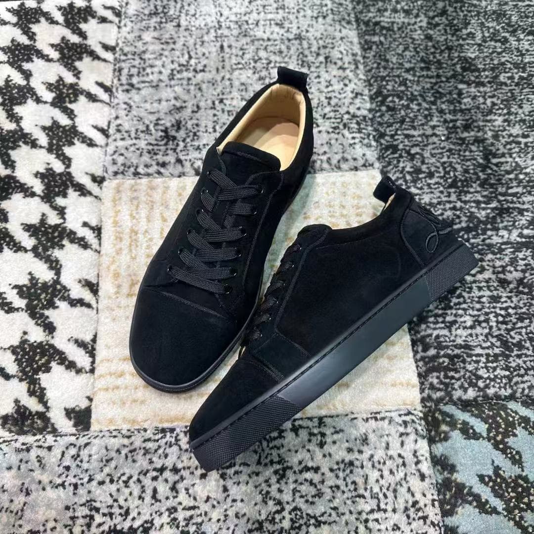 Nouvelles baskets en cuir de Guangzhou, lettres CL, semelle rouge, noires, printemps-automne, nouvelles chaussures tendance décontractées personnal
