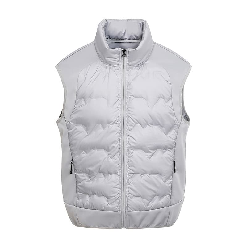 ​​Men's Slim Fit Down Vest – Lightweight Warmth, Stand Collar, Black/Grey/Beige, S-3XL​​