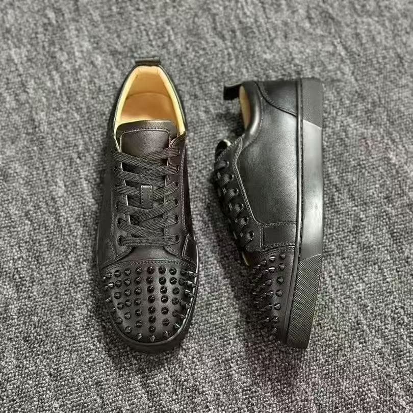 Nouvelles baskets en cuir de Guangzhou, lettres CL, semelle rouge, noires, printemps-automne, nouvelles chaussures tendance décontractées personnal