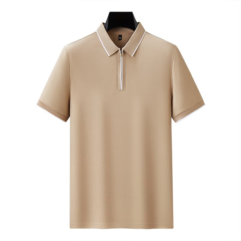 Men's Clothing Half Zipper Polo Shirt Short Sleeved T Shirt Lapel Summer Casual Half Sleeved Collar Top Clothes
