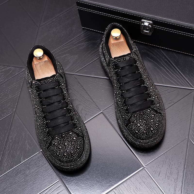 Autumn winter sponge cake Korean version, trendy and fashionable rhinestone thick soles, elevated inner height, casual