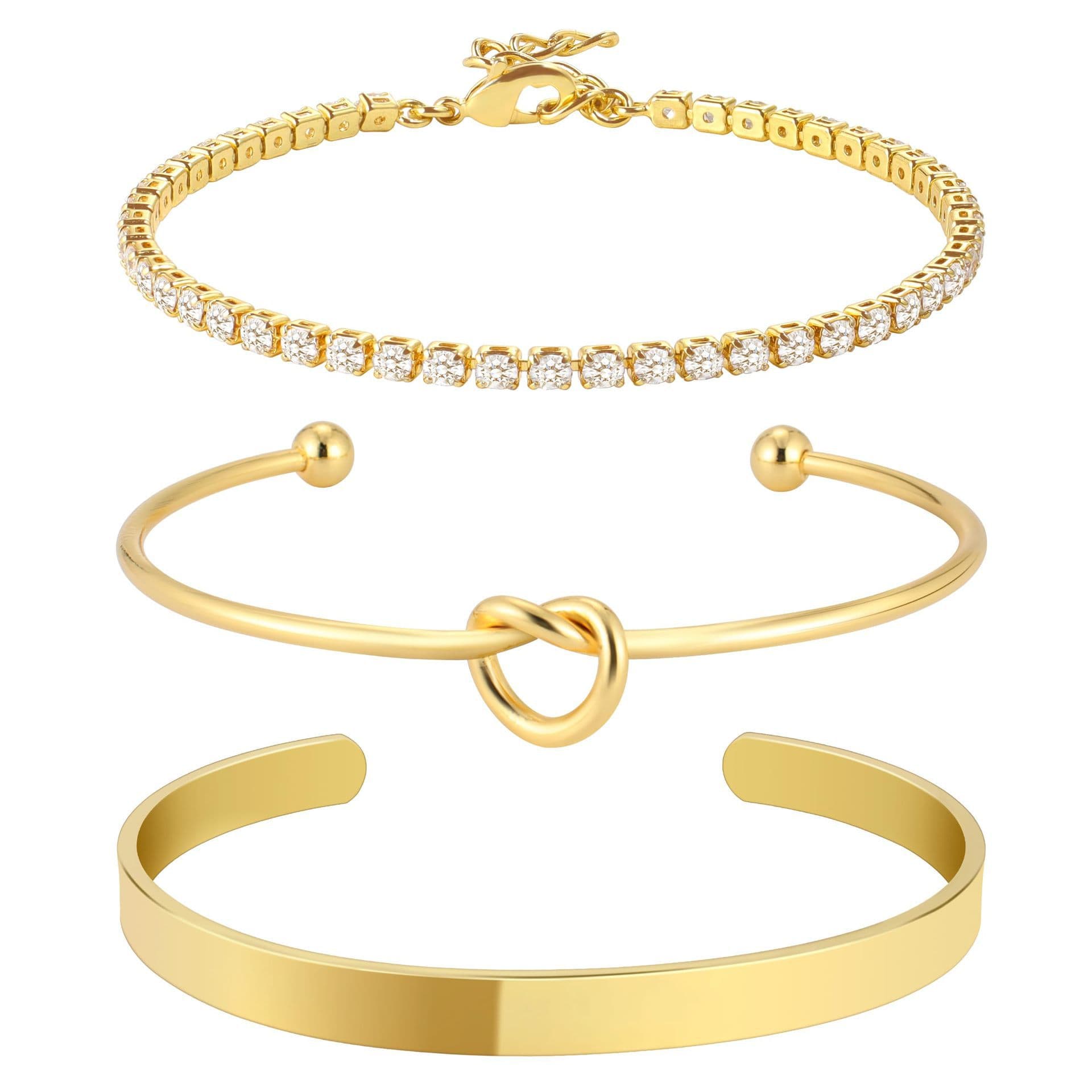 Women's Jewelry Fashion Simple Stainless Steel Love Knotted Bracelet Geometric Claw Chain Tennis Chain Women's Hand Jewelry