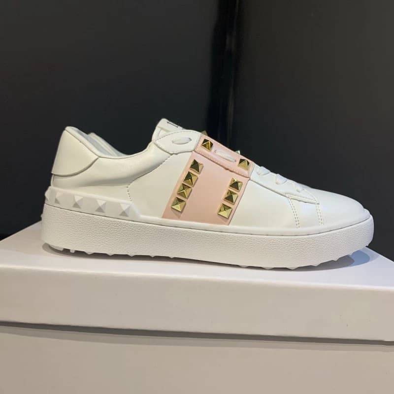 Warren V Home – petites chaussures blanches à clous dorés rivetés pour femmes et Couples, chaussures tendance pour hommes, décontractées et po