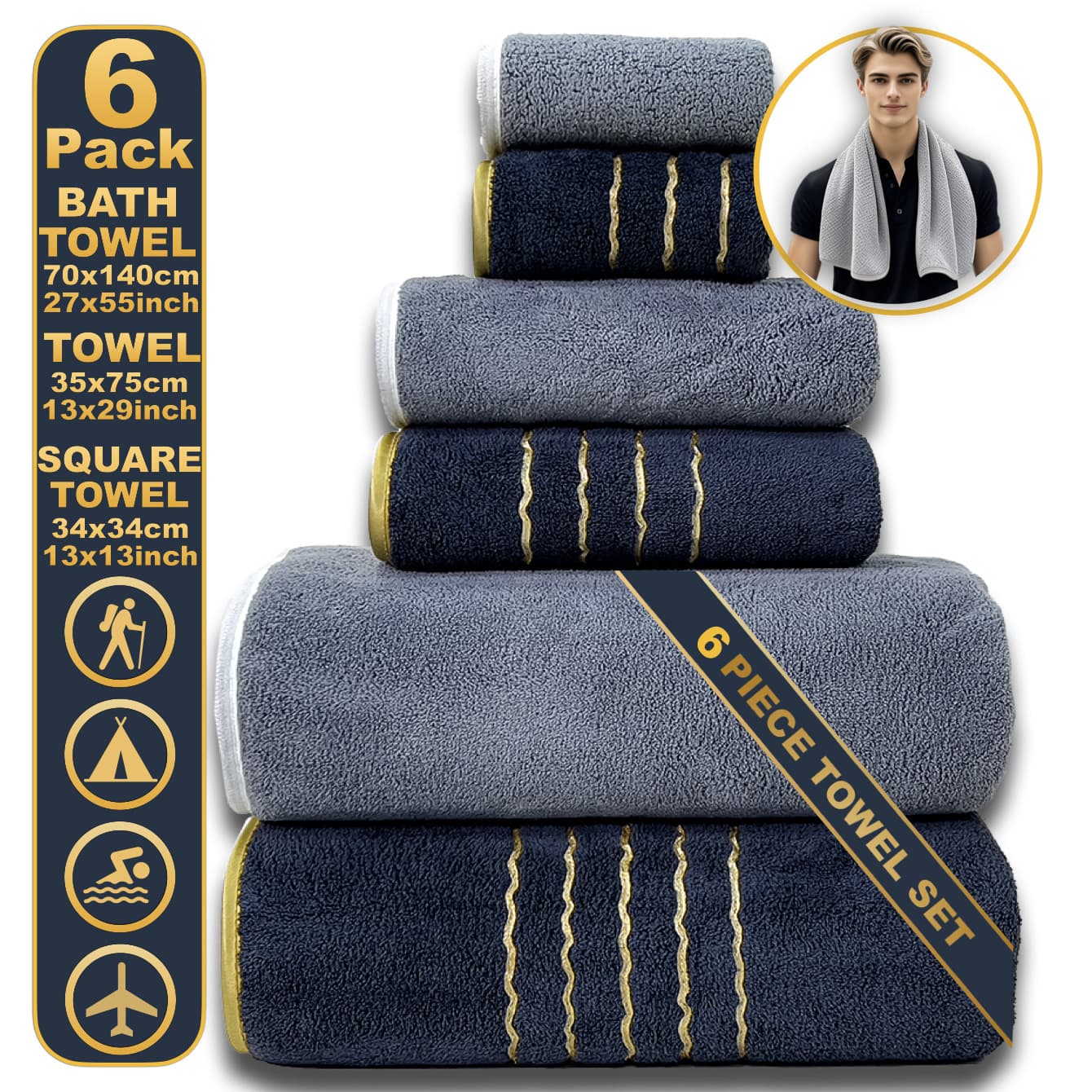 Coral Fleece Towel Set 8-Piece Luxury Bath Face Towel Bundle Ultra Soft Highly Absorbent Home Travel Essential