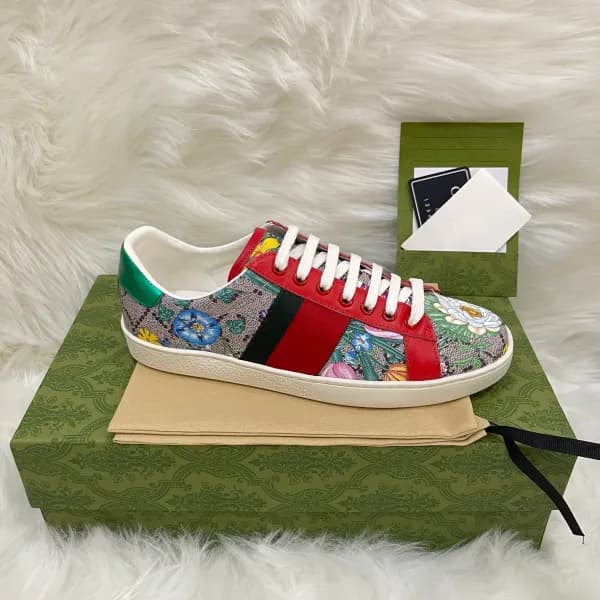 Baskets en cuir de qualité supérieure pour hommes et femmes, chaussures de course à rayures brodées Ace Bee