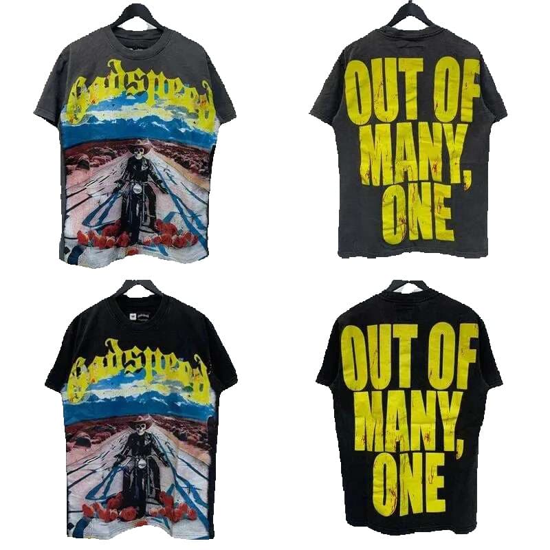 Men's T Shirts Ly Arrived GOD SPEED Short Sleeve T-shirt High Quality Casual Full Print Men Women Loose Shirt Tops