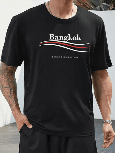 Summer Oversized Cotton Short-sleeved Men's T-shirt, Simple and Fashionable Hipster Print Design