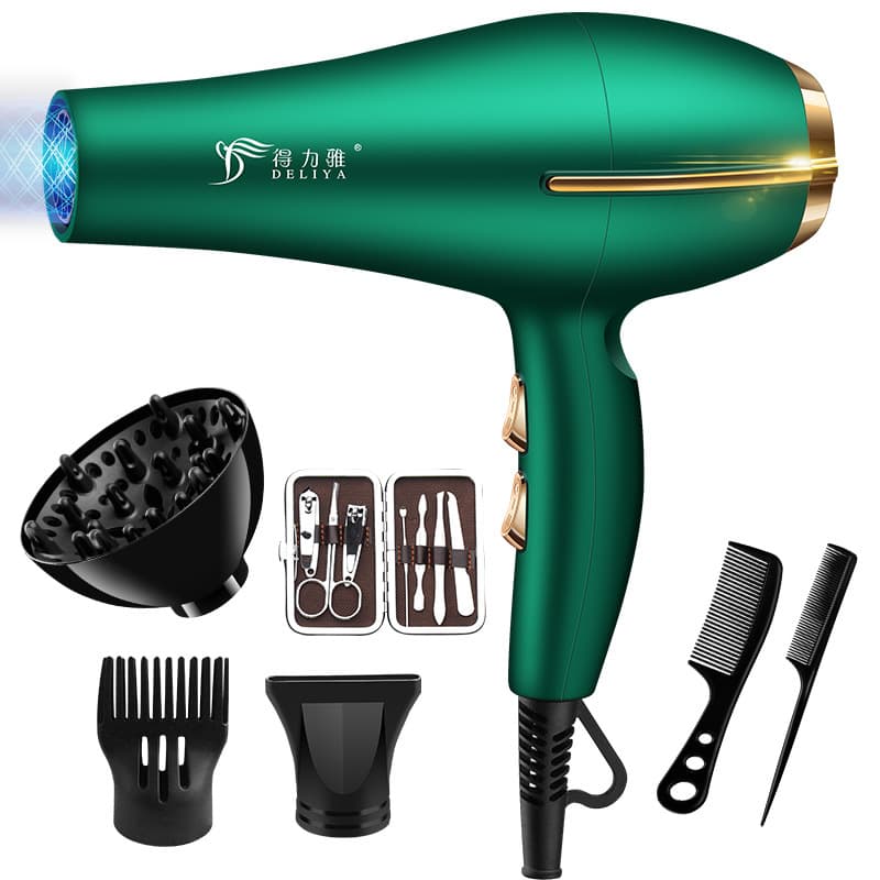 Professional Hair Dryer 1200W With Cool Shot & Concentrator Nozzle - 5 Heat/Speed Settings, Foldable Handle, Overheat Protection For Salon & Home Use