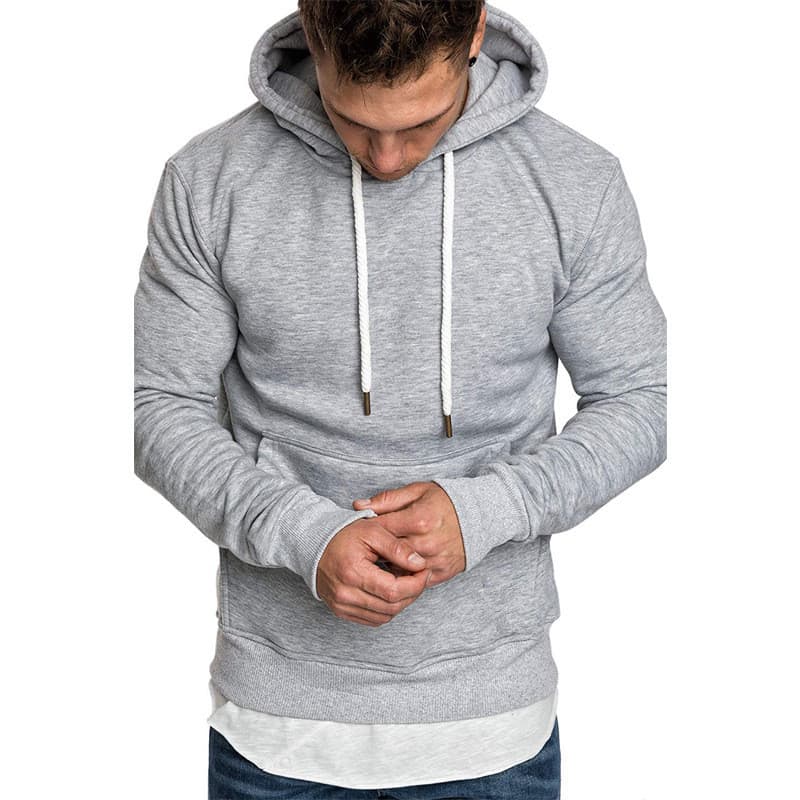 Men's Clothing Men's Classic Blank Hooded Sweatshirt Solid Color Autumn And Winter Fleece Pullover Youth Trend Loose Hoodie