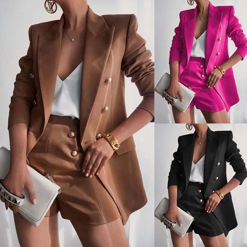 Women's Clothing Casual Coat Shorts Suit Temperament Two-piece Set