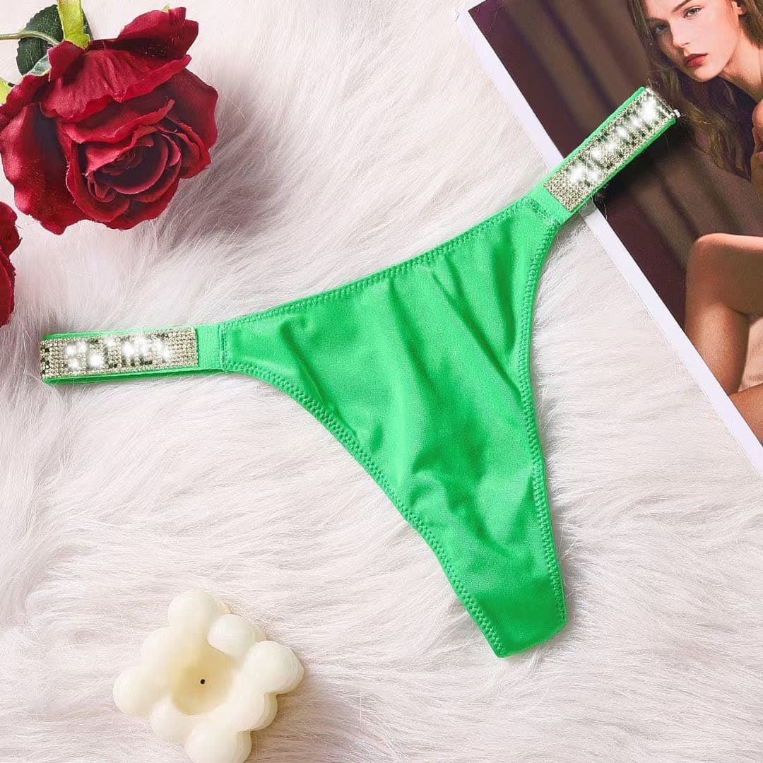 Sans couture VS lettre Glitter G String String culotte femme