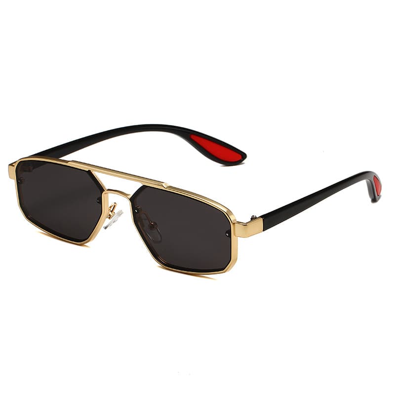 POLYGON EDGE - Unisex Double Beam Sunglasses (Geometric Metal Frame, Street Fashion Shades,Hot Seller)