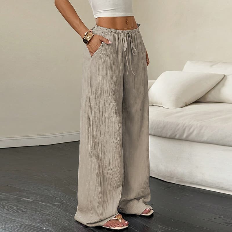 Women's Clothing Solid Color Straight Leg Trousers Casual Pants Autumn New Arrival Fashionable