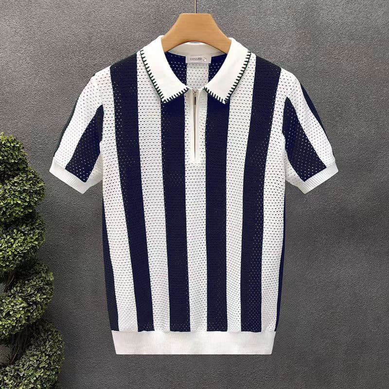 Men's Clothing Lapel Short Sleeved Polo Shirt Men's Trendy Summer T Shirt Slim Trend New All Match T Shirt Top