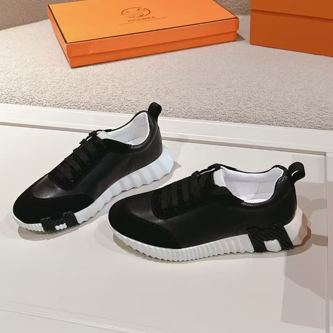 Chaussures blanches respirantes et polyvalentes en cuir véritable de marque H, baskets noires pour femmes et hommes