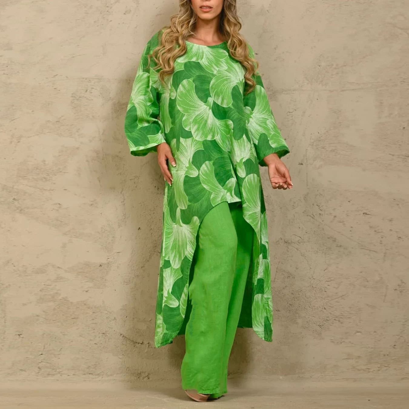 Women's Clothing Women's Fashion Casual Loose Large Size Printed Irregular Tops Suit Summer
