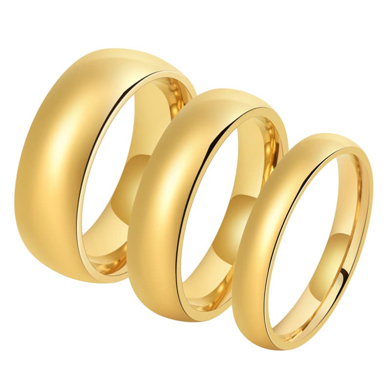 European American E-commerce Men And Women Glossy Steel Personality Couple Plain Wide Narrow Version Ring Tungsten Gold