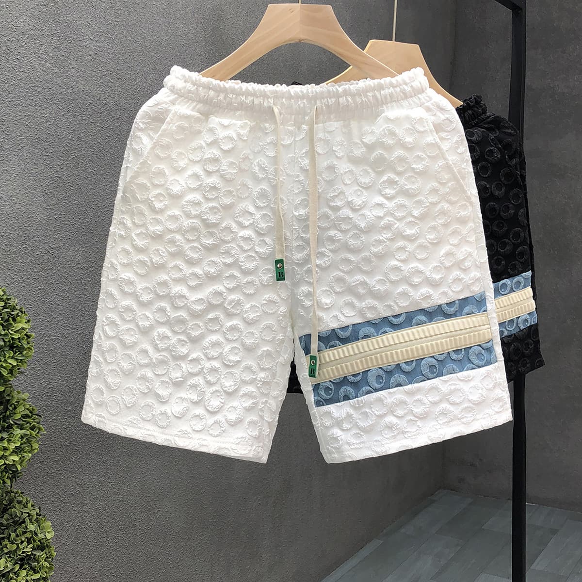 Men's Clothing Handsome Foaming Shorts Men's Casual Outerwear White Pants 2024 Summer New Men's Beach Shorts